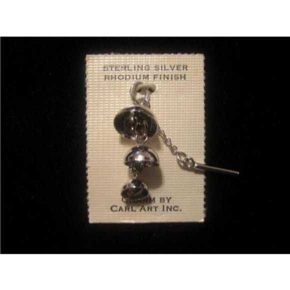 *Carl-Art New Old Stock Sterling Silver Signed Wind Chime Cymbal Charm - Picture 1 of 4